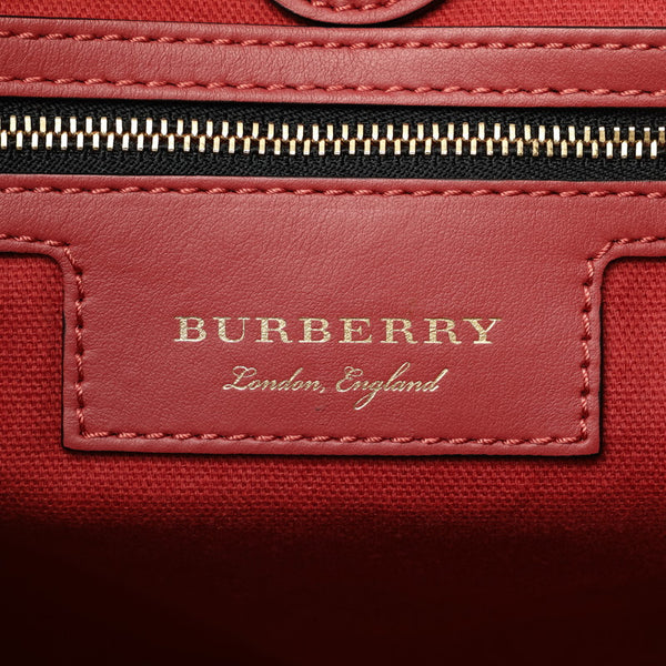 バーバリー ノバチェック シャドーホース トートバッグ ベージュ ピンク キャンバス レザー レディース BURBERRY 【中古】