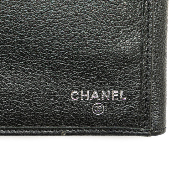 シャネル カメリア ココマーク 長財布 ブラック レザー レディース CHANEL 【中古】