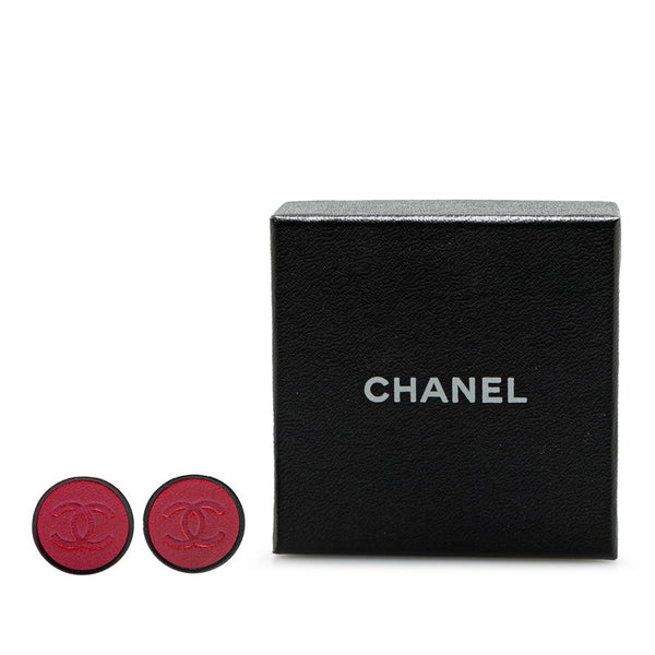 シャネル ココマーク イヤリング ピンク パープル レザー プラスチック レディース CHANEL 【中古】