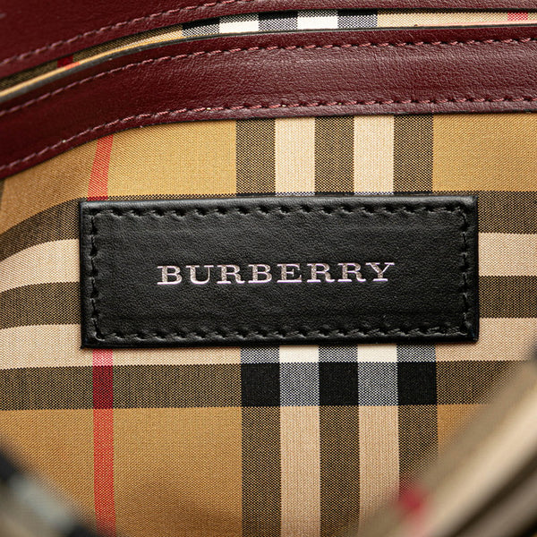 バーバリー ノバチェック マッケン ショルダーバッグ ピンク パープル レザー レディース BURBERRY 【中古】