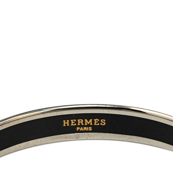 エルメス エマイユPM 七宝焼 バングル シルバー ブラック メタル レディース HERMES 【中古】