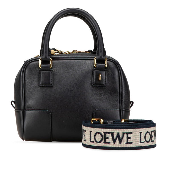 ロエベ アマソナ16 スクエア ハンドバッグ ショルダーバッグ 2WAY ブラック レザー レディース LOEWE 【中古】