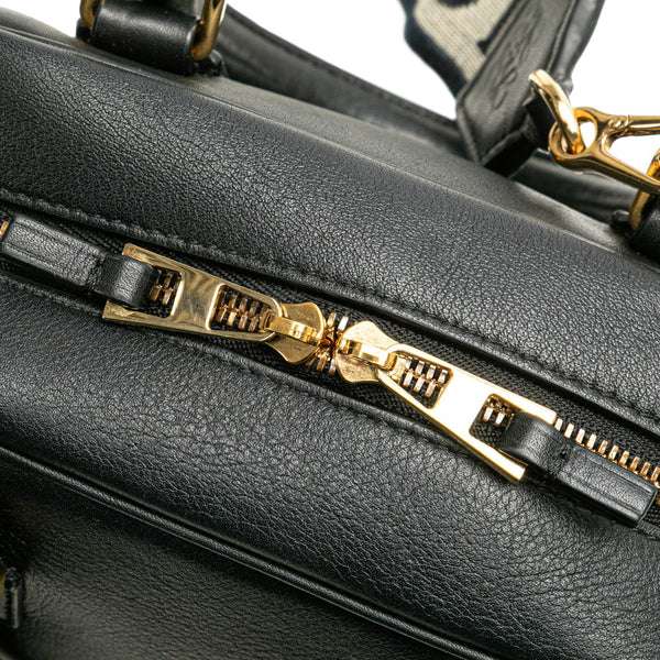 ロエベ アマソナ16 スクエア ハンドバッグ ショルダーバッグ 2WAY ブラック レザー レディース LOEWE 【中古】