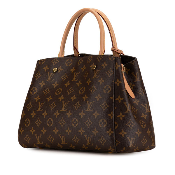 ルイ ヴィトン モノグラム モンテーニュMM ハンドバッグ ショルダーバッグ 2WAY M41056 ブラウン PVC レザー レディース LOUIS VUITTON 【中古】