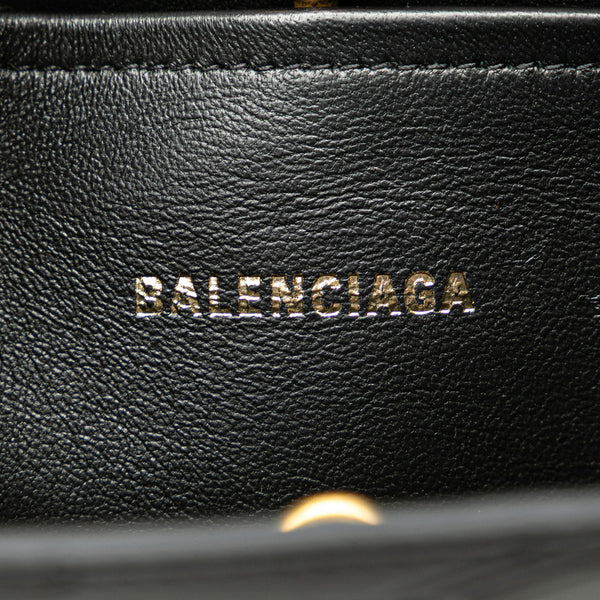 バレンシアガ BBモノグラム ハードウェア S ハンドバッグ ショルダーバッグ 2WAY 714187 ブラック レザー レディース BALENCIAGA 【中古】