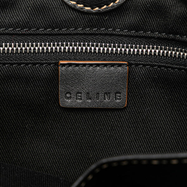 セリーヌ マカダム ハンドバッグ トートバッグ ブラウン PVC レザー レディース CELINE 【中古】