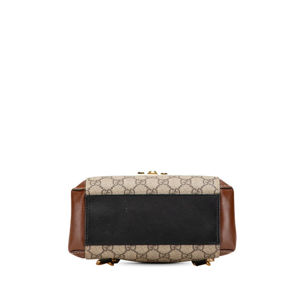 グッチ GGスプリーム パドロック リュック バックパック 498194 ブラウン ブラック ベージュ PVC レザー レディース GUCCI 【中古】