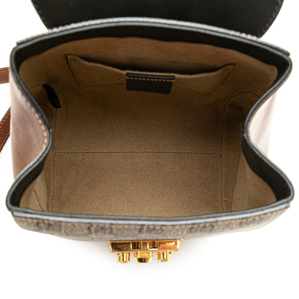 グッチ GGスプリーム パドロック リュック バックパック 498194 ブラウン ブラック ベージュ PVC レザー レディース GUCCI 【中古】