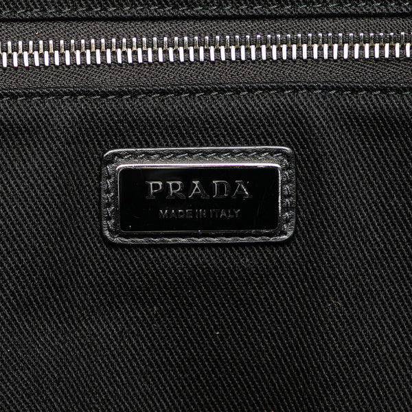 プラダ ドリル 三角ロゴプレート トートバッグ ショルダーバッグ 2WAY 2VG081 ブラック キャンバス レディース PRADA 【中古】