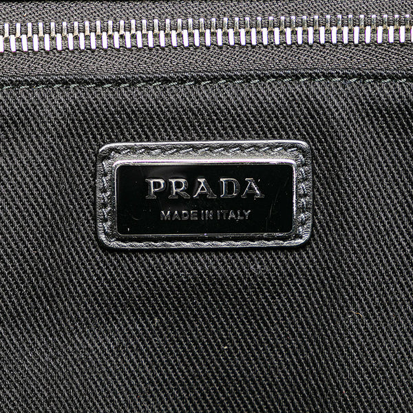 プラダ ドリル 三角ロゴプレート トートバッグ ショルダーバッグ 2WAY 2VG081 ブラック キャンバス レディース PRADA 【中古】