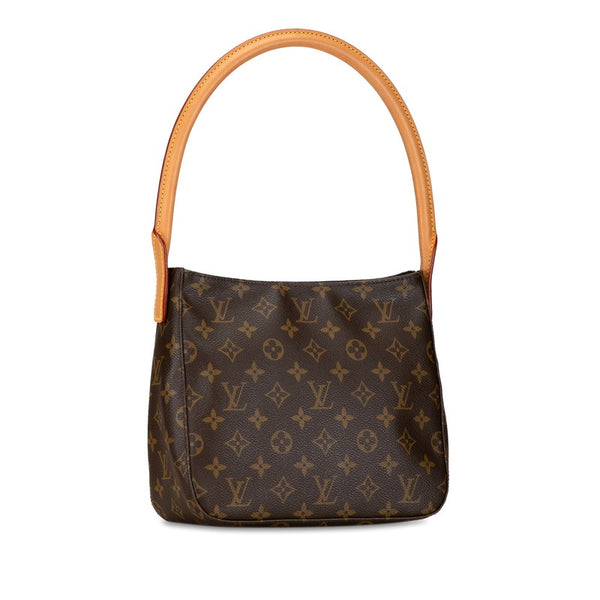 ルイ ヴィトン モノグラム ルーピングMM ショルダーバッグ ハンドバッグ M51146 ブラウン PVC レザー レディース LOUIS VUITTON 【中古】