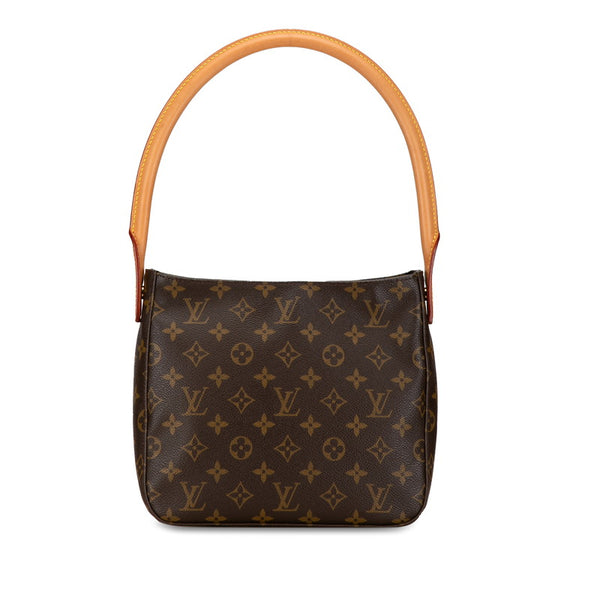 ルイ ヴィトン モノグラム ルーピングMM ショルダーバッグ ハンドバッグ M51146 ブラウン PVC レザー レディース LOUIS VUITTON 【中古】