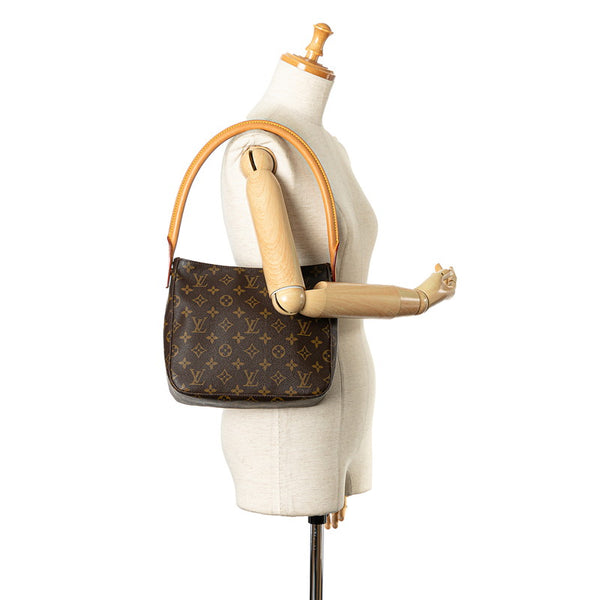 ルイ ヴィトン モノグラム ルーピングMM ショルダーバッグ ハンドバッグ M51146 ブラウン PVC レザー レディース LOUIS VUITTON 【中古】