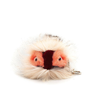 フェンディ モンスター キーホルダー チャーム オレンジ レッド  ファー レディース FENDI 【中古】