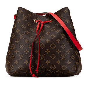 ルイ ヴィトン モノグラム ネオノエ ショルダーバッグ M44021 コクリコ レッド ブラウン PVC レザー レディース LOUIS VUITTON 【中古】