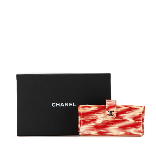 シャネル ココマーク ボーダー ミニポーチ 小物入れ レッド ホワイト パテントレザー レディース CHANEL 【中古】