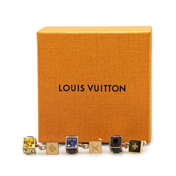 ルイ ヴィトン ブックルドレイユ ギャンブル ピアス 3点セット M67008 ゴールド マルチカラー メッキ レディース LOUIS VUITTON 【中古】