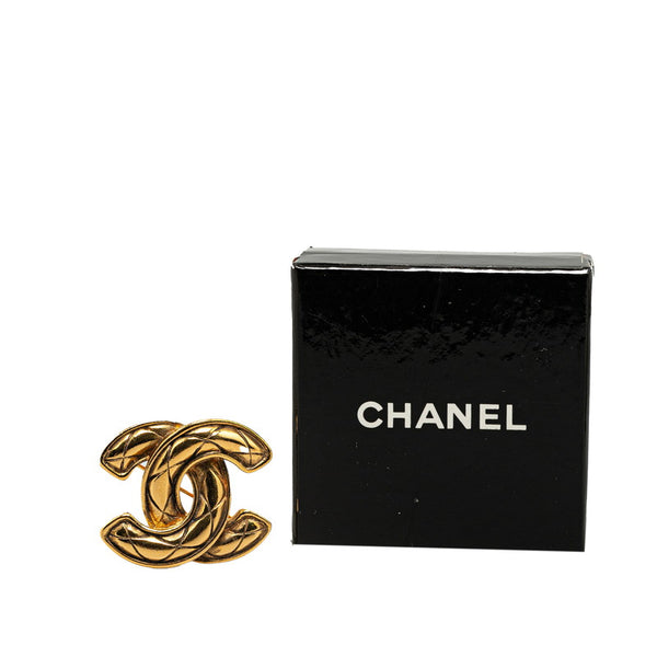 シャネル ココマーク マトラッセ ブローチ ゴールド メッキ レディース CHANEL 【中古】