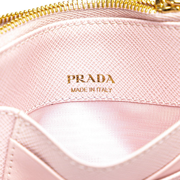 プラダ カードケース コインケース 1MC067 ピンク サフィアーノレザー レディース PRADA 【中古】