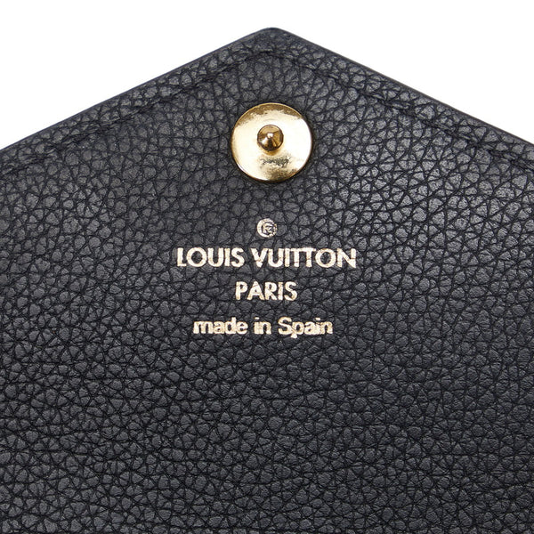 ルイ ヴィトン モノグラム ポルトフォイユ ドゥブルV 長財布 M64319 ブラック ブラウン PVC レザー レディース LOUIS VUITTON 【中古】