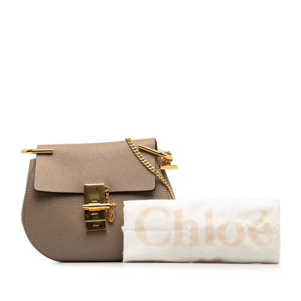 クロエ ドリュー チェーンショルダーバッグ ベージュ ゴールド レザー レディース Chloe 【中古】