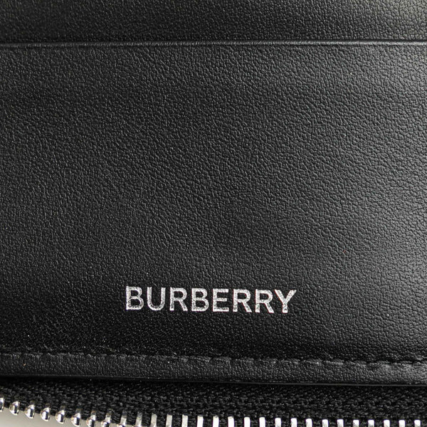 バーバリー ノバチェック ラウンドファスナー 二つ折り財布 ベージュ PVC レザー レディース BURBERRY 【中古】