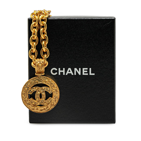 シャネル ヴィンテージ ココマーク ラウンド サークル ネックレス ゴールド メッキ レディース CHANEL 【中古】