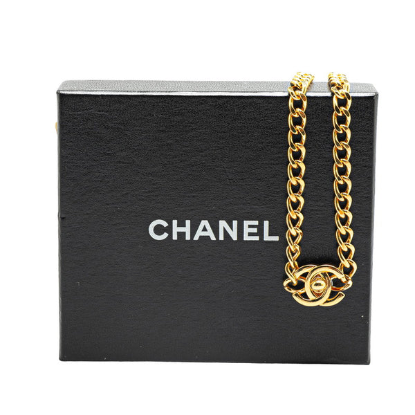 シャネル ヴィンテージ ココマーク ターンロック ネックレス ゴールド メッキ レディース CHANEL 【中古】