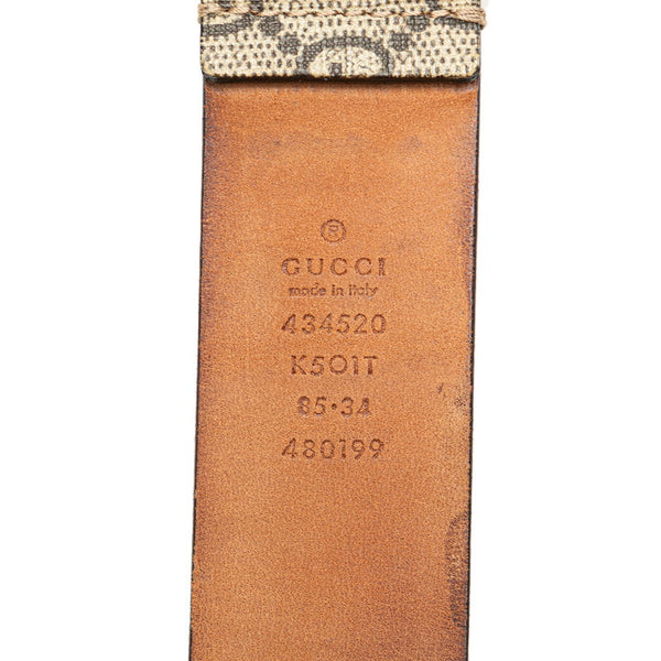 グッチ GGスプリーム キングスネーク ウミヘビ ベルト サイズ：85/34 434520 ベージュ マルチカラー PVC レザー メンズ GUCCI 【中古】