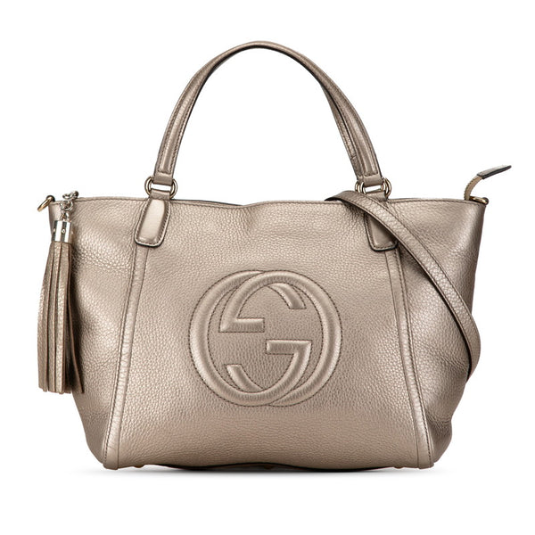 グッチ ソーホー ハンドバッグ ショルダーバッグ 2WAY 369176 ゴールド レザー レディース GUCCI 【中古】