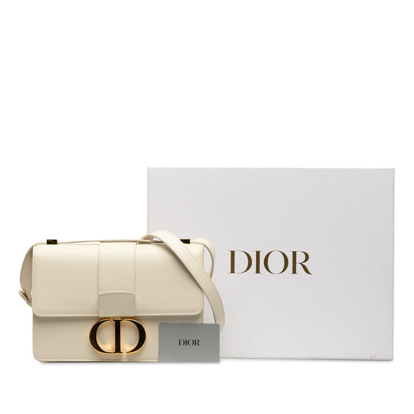 ディオール 30 モンテーニュ 斜め掛け ショルダーバッグ ホワイト ゴールド レザー レディース Dior 【中古】