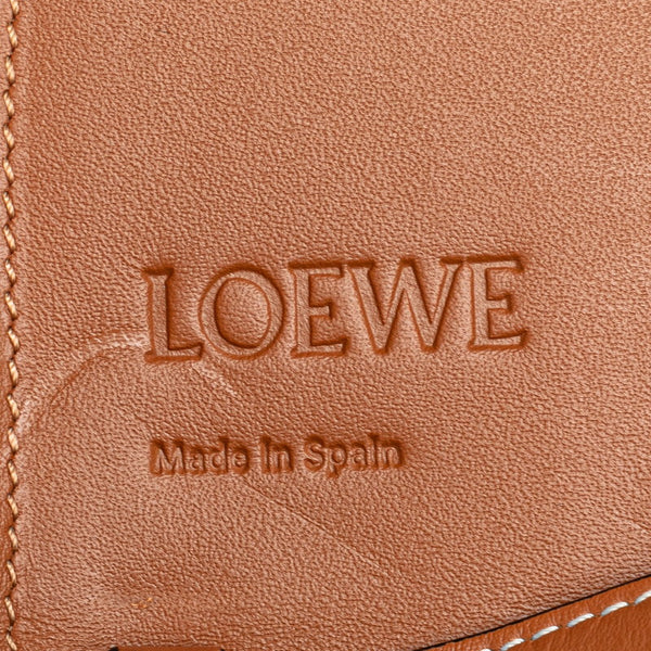 ロエベ アナグラム ヒールポーチ  斜め掛け ショルダーバッグ タン ブラウン レザー レディース LOEWE 【中古】