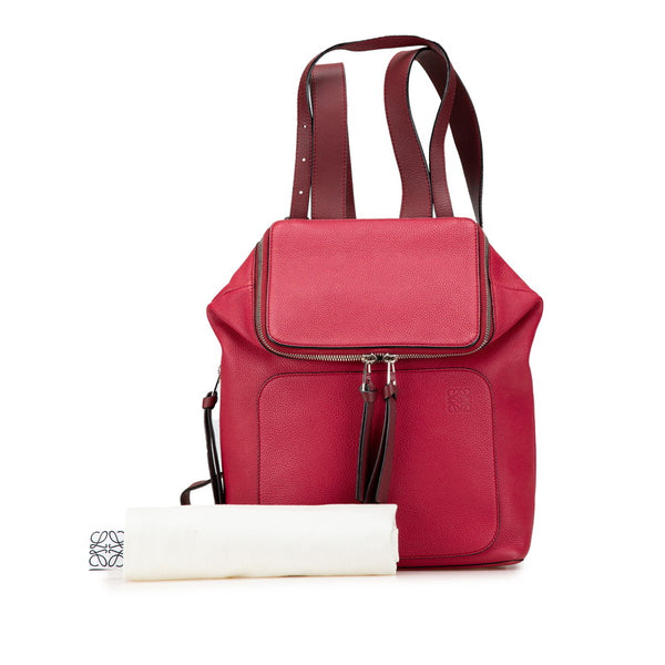 ロエベ ゴヤスモール リュック バックパック レッド レザー レディース LOEWE 【中古】