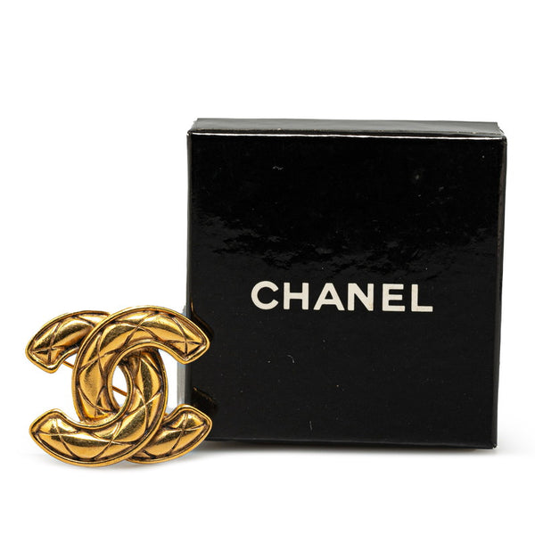 シャネル マトラッセ ココマーク ブローチ ゴールド メッキ レディース CHANEL 【中古】