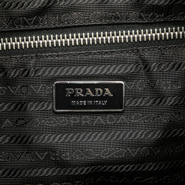 プラダ 三角ロゴプレート ハンドバッグ ワンショルダーバッグ ブラック ナイロン レザー レディース PRADA 【中古】