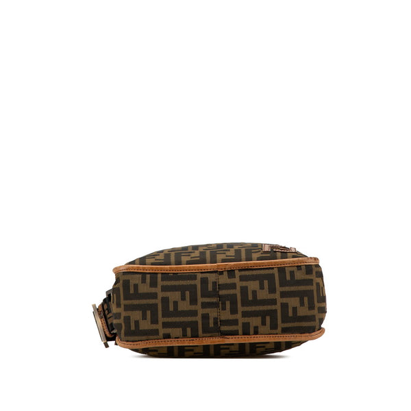 フェンディ ズッカ 斜め掛け ショルダーバッグ 7VA152 カーキ ブラウン キャンバス レザー レディース FENDI 【中古】