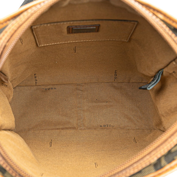 フェンディ ズッカ 斜め掛け ショルダーバッグ 7VA152 カーキ ブラウン キャンバス レザー レディース FENDI 【中古】