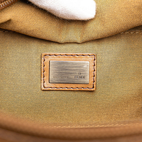 フェンディ ズッカ 斜め掛け ショルダーバッグ 7VA152 カーキ ブラウン キャンバス レザー レディース FENDI 【中古】