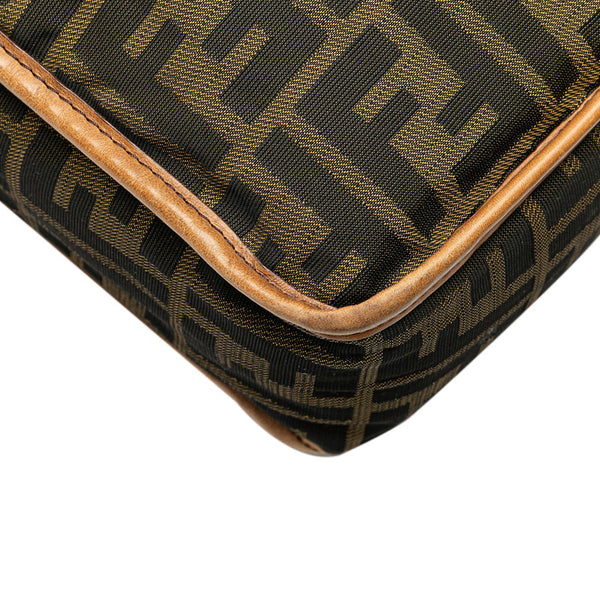 フェンディ ズッカ 斜め掛け ショルダーバッグ 7VA152 カーキ ブラウン キャンバス レザー レディース FENDI 【中古】