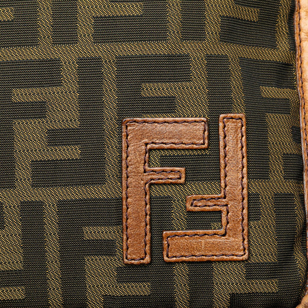 フェンディ ズッカ 斜め掛け ショルダーバッグ 7VA152 カーキ ブラウン キャンバス レザー レディース FENDI 【中古】
