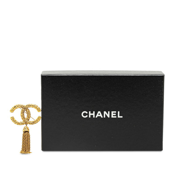 シャネル ヴィンテージ ココマーク 溶岩 タッセル ブローチ ゴールド メッキ レディース CHANEL 【中古】