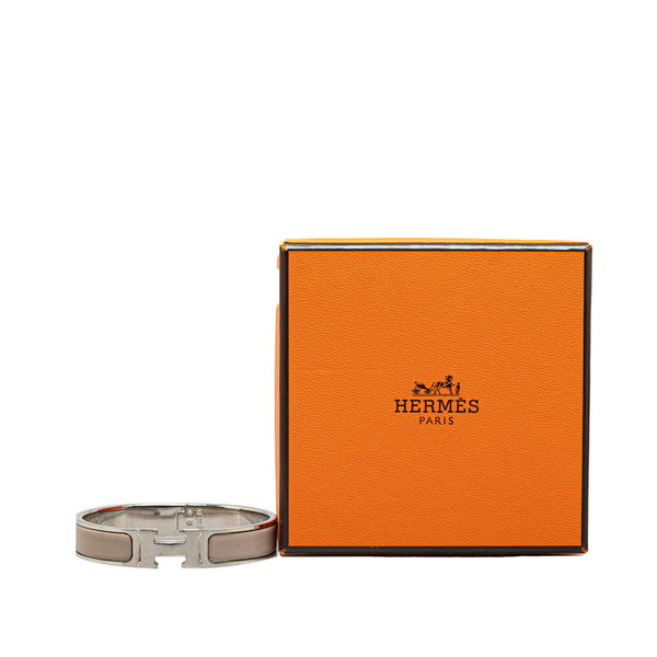 エルメス クリッククラックH PM バングル シルバー グレー メタル レディース HERMES 【中古】