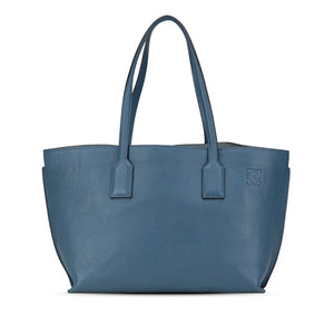 ロエベ アナグラム Tショッパーバッグ トートバッグ ワンショルダーバッグ ブルー レザー レディース LOEWE 【中古】