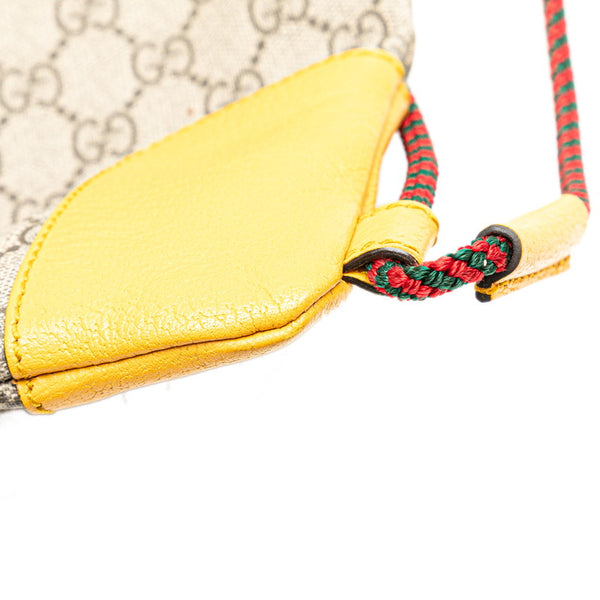 グッチ GGスプリーム タイガーヘッド ドローストリング リュック バックパック 473872 ベージュ ブラウン PVC レザー レディース GUCCI 【中古】