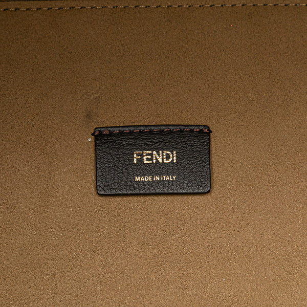 フェンディ サンシャイン ミディアム  トートバッグ ショルダーバッグ 2WAY 8BH386 シルバー カーフレザー レディース FENDI 【中古】