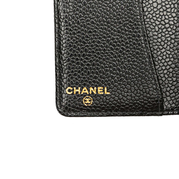 シャネル ココマーク 手帳カバー アジェンダ ブラック キャビアスキン レディース CHANEL 【中古】