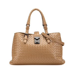 ボッテガヴェネタ イントレチャート ハンドバッグ ショルダーバッグ 2WAY ブラウン レザー レディース BOTTEGAVENETA 【中古】