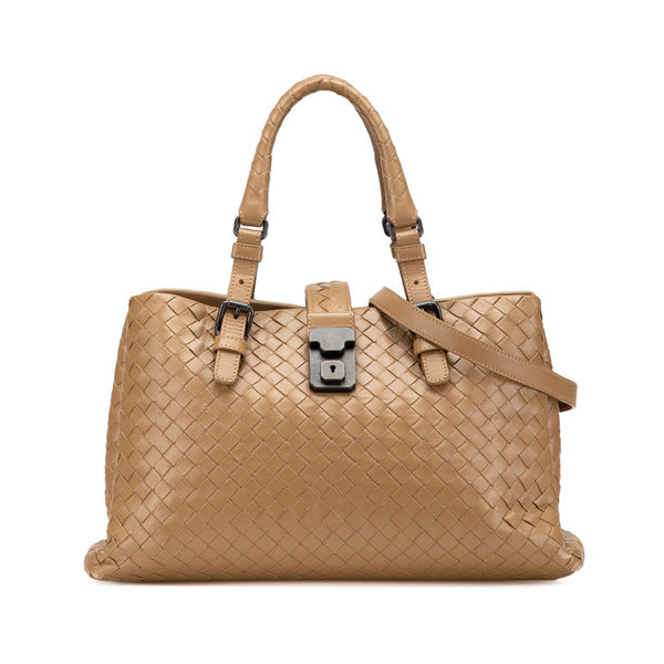 ボッテガヴェネタ イントレチャート ハンドバッグ ショルダーバッグ 2WAY ブラウン レザー レディース BOTTEGAVENETA 【中古】