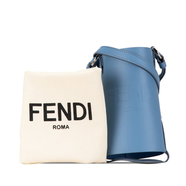 フェンディ 水筒 ボトルホルダー 7AS022 ライトブルー レザー レディース FENDI 【中古】