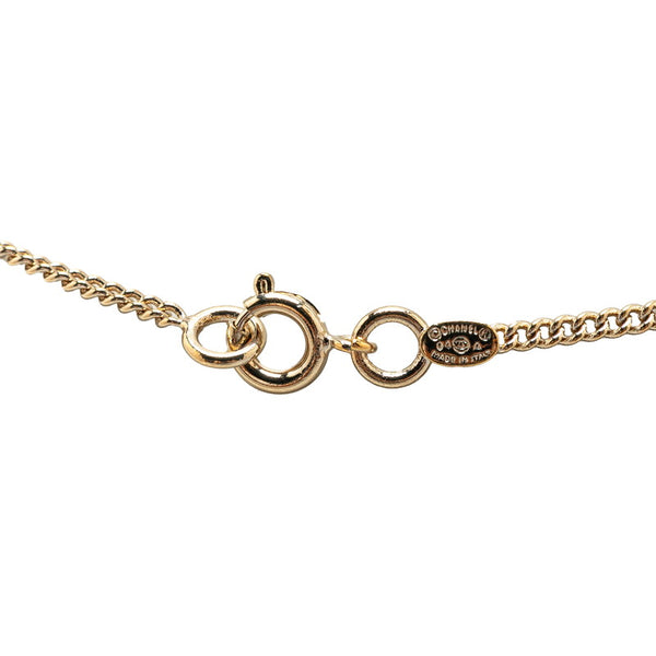 シャネル ココマーク 香水瓶 モチーフ ネックレス ゴールド イエロー メッキ レディース CHANEL 【中古】